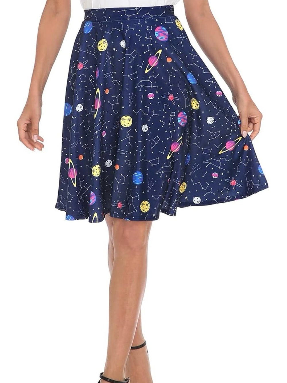 HDE Solar System Midi Skater Skirt